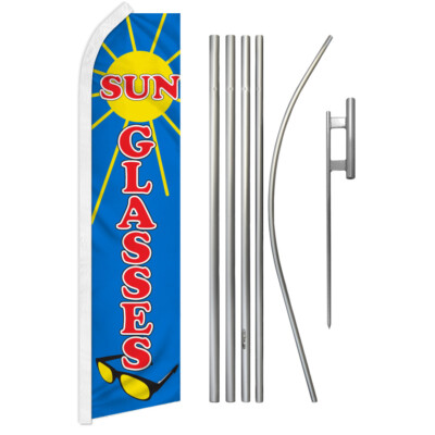 Sun Glasses Advertising Swooper Feather Flutter Flag Pole Kit Sunglasses BL