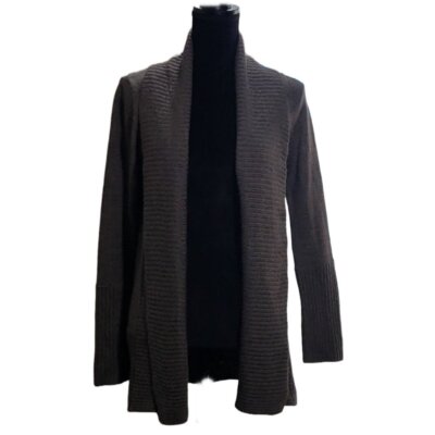 Ann Taylor Petites Grey Shawl Collar Open-front Cardigan Sweater