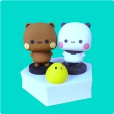 Bubu Dudu Figure Model Exciting Collectible Cute Action Kawaii bear Panda Set C