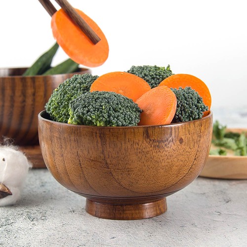 Japanese Style Wooden Bowl Soup/Salad Rice Bowls Kitchen Cutlery Tableware - Picture 4 of 7