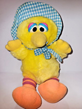 Sesame Street Baby Big Bird Hasbro Softies 11" Plush Toy Hat No Diaper Vtg 1983