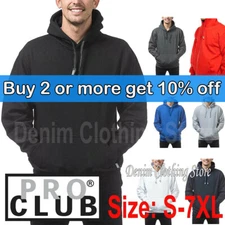 1 New Pro Club Heavyweight Pullover Fleece Hoodie Sweatshirts Hooded Size S-7XL