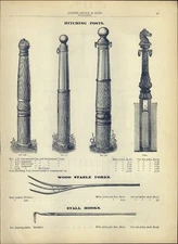 1905 PAPER AD Vintage Antique Ornate Iron Horse Head Hitching Post 