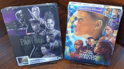 Black Panther (2018) + Wakanda Forever (2022) Steelbooks  (4K + Blu-ray)NEW!