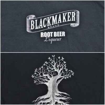 Blackmaker Brand Root Beer Liqueur Liquor Black T Shirt Double Sided XL