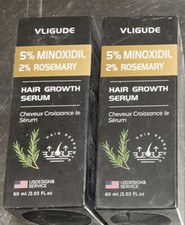 2 Ct Hair Growth Serum -5 Minoxidil - 2 Rosemary 2 Oz Each