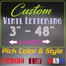 Custom Made Text Vinyl Lettering Name Decal Sticker Car Window Wall Truck Bus
