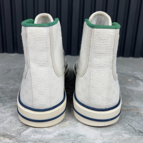 GUCCI Tennis 1977 Web GG Sneakers Monogram White Canvas Fabric 8 G 8.5 US 42EUR - Picture 7 of 12