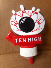 10 High Whiskey Bowling Pour Top Bottle Topper Formed Plastic 4"x 3" Vtg