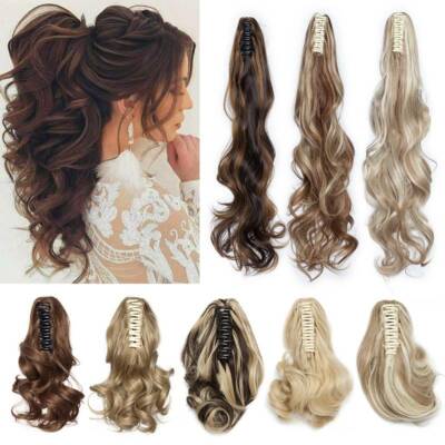 REAL Large Jaw Clip in on Ponytail Hair Extensions For Human Pony Tail Hairpiece