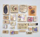 Assorted Rubber Stamps Arts & Crafts Mixed Lot of 24 ea - Mostly New - Some Used
