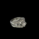 Vintage Sterling Silver CZ Diamond Engagement Ring Dazzling