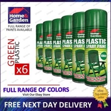 6x Green Plastic Furniture Garden Chair Aerosol Spray Paint Top Under Coat 300ml