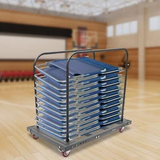 74*115*99.5cm Folding Table Trolleys Folding Table Cart Capacity 10Pcs Table