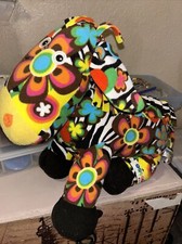 Beeposh Melissa Doug Plush Fleece Zebra Colorful Flower Circle Fabric 16