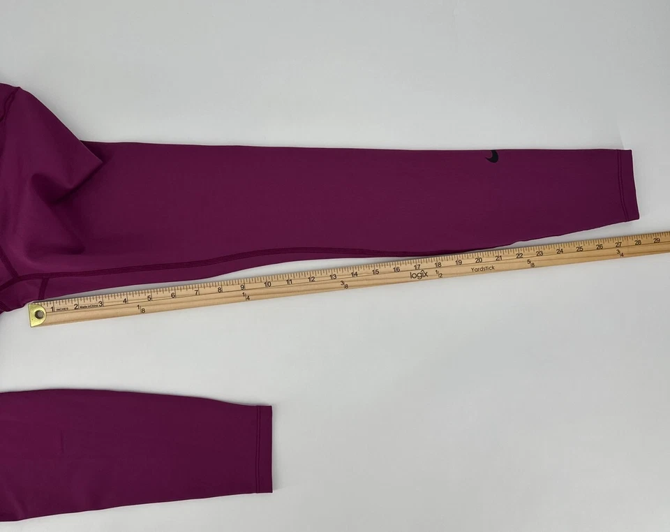 Nike Leggings Womens XS-Tall Maternity High-Waisted Dri-Fit Maroon DH1587-610 - Image 4 of 4