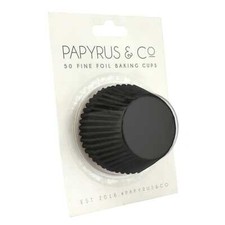 Black Foil Baking Cups 50mm 5cm Diameter Cupcake Cases Pack of 50 Patty Pans