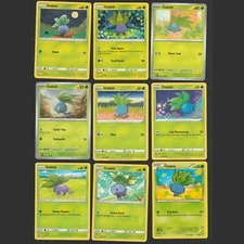 Oddish Pokemon Card Collection Set of 9 English Cards Cute Grass Type Vintage