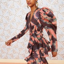 Ulla Johnson Semira silk Mini Dress Size 8 in Rosewood Size 6