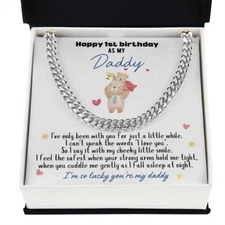new dad birthday Cuban Link Necklace Message birthday gift