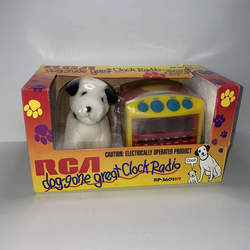 NOS Rare Vintage RCA Dog-Gone Great Clock Radio RP-3601K9 AM/FM Snooze 1996 NEW - Image 2 of 4