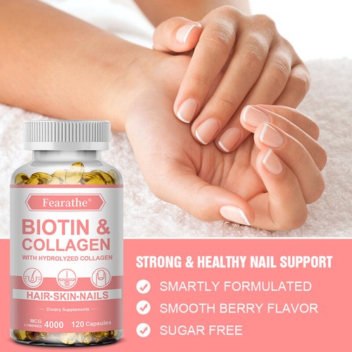 Cápsulas de biotina y colágeno, cabello sano, piel y uñas, antienvejecimiento y antioxidante - Imagen 6 de 13