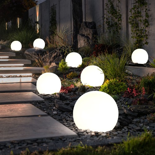 Kugellampe Solarleuchte Außenleuchte LED Erdspieß weiß Garten Wegelampe 10er Set - Bild 4 von 12