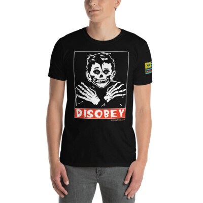 E1: DIS-OBEY w this parody Alfred Neuman/Crimson Ghost T-Shirt. 666 | We Are 138