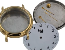 Watch Case Kit for ETA Quartz Movements Complete with Dial, Hands Set Crown