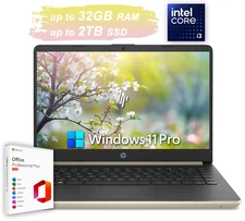 HP Laptop Computer Office 2024 Notebook 14" Intel i3 Upto 32GB RAM & 2TB SSD Pro