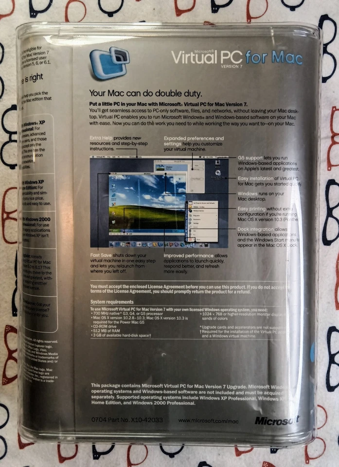 Microsoft Virtual PC For Mac Version 7 Upgrade Edition CD-ROM Complete Copy - Image 2 of 4