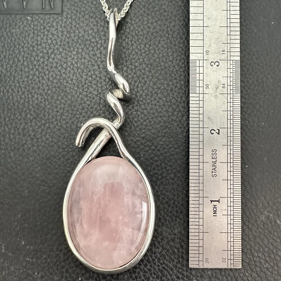 КУЛОН ZOSO ИЗ СТЕРЛИНГОВОГО СЕРЕБРА MJG. EARLS COURT-1975. JIMMY PAGE. Розовый кварц - Изображение 3 из 4
