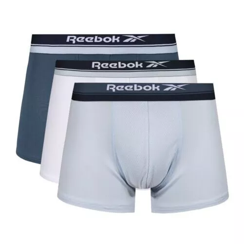 Reebok Mens 3 Pack Boxer Short Sports Trunk BAILEY Logo Wasit Underwear