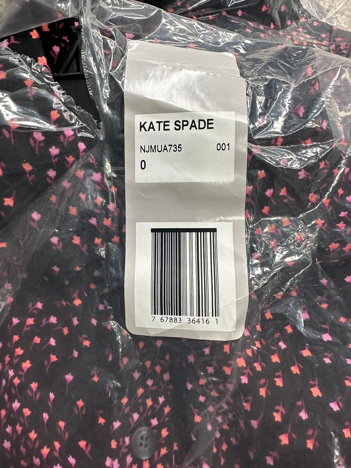 Camicia donna Kate Spade multicolore 4 prato cintura schiena fumè nuova con etichette $368