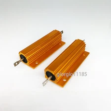 2pcs 4 ohm 4 100W Watt Aluminum Housed Metal Case Wirewound Resistors