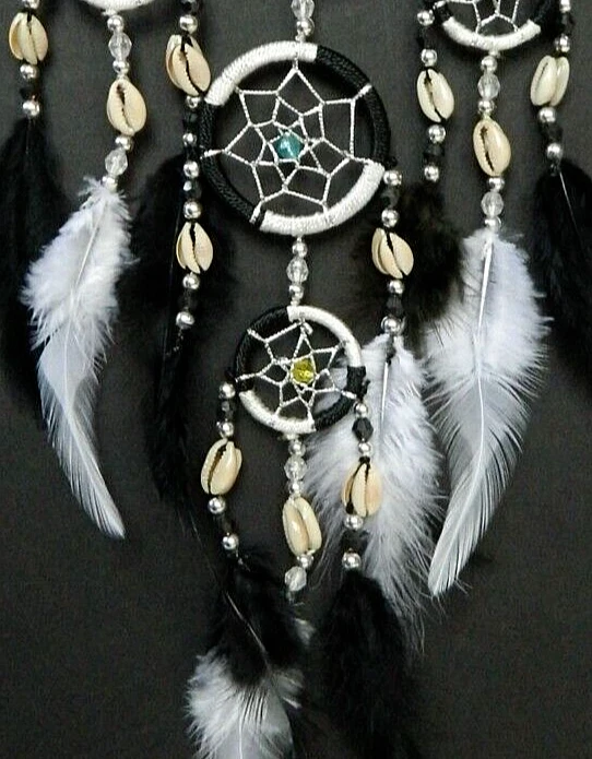 Черно-белый Dreamcatcher мальчиков девочек мужской женщины оболочка Dream Catcher новый 9 x 35 см - Изображение 3 из 3