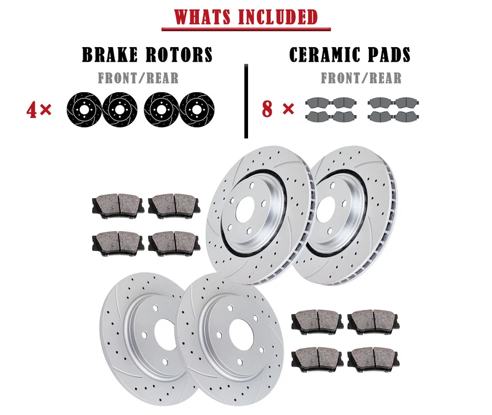 Juego de pastillas de rotores de freno delanteros 305 mm aptos para Chrysler Town & Country 302 mm Foto 4 de 4