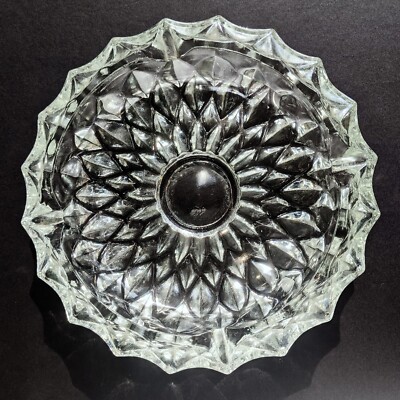 Vintage Cigar Ashtray Heavy 7'', 1.9 lb, Diamond Point Edges w/ 4 V-Shaped Rests