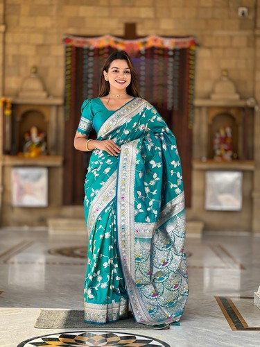 Party Wear Saree Blouse Bollywood Bridal Silk Bollywood Sari Indian Wedding New - Picture 119 of 169