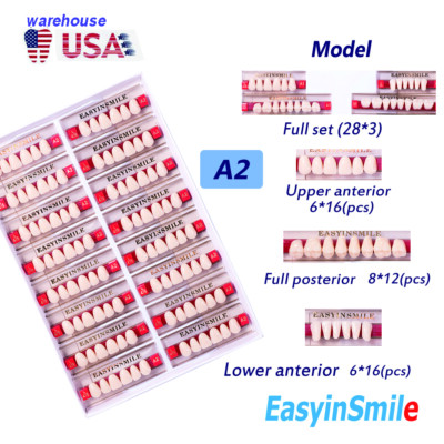 Dental Synthetic Resin Teeth Full Set /Anterior/Posterior Shade A2 84/ 96pcs