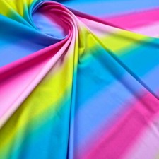 4 way Stretch Spandex Fabric Rainbow Print 60" Wide by the yard for Swimwear