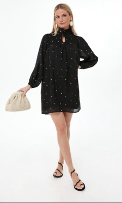 Tuckernuck Pomander Place Black Polka Dot Taylor Dress NWT Size Small