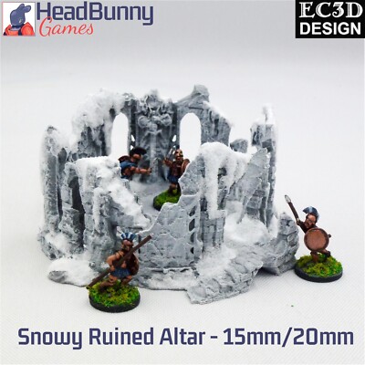 15mm oder 20mm verschneite Ruinenaltar UNBEMALT Tabletop Wargames Streurand