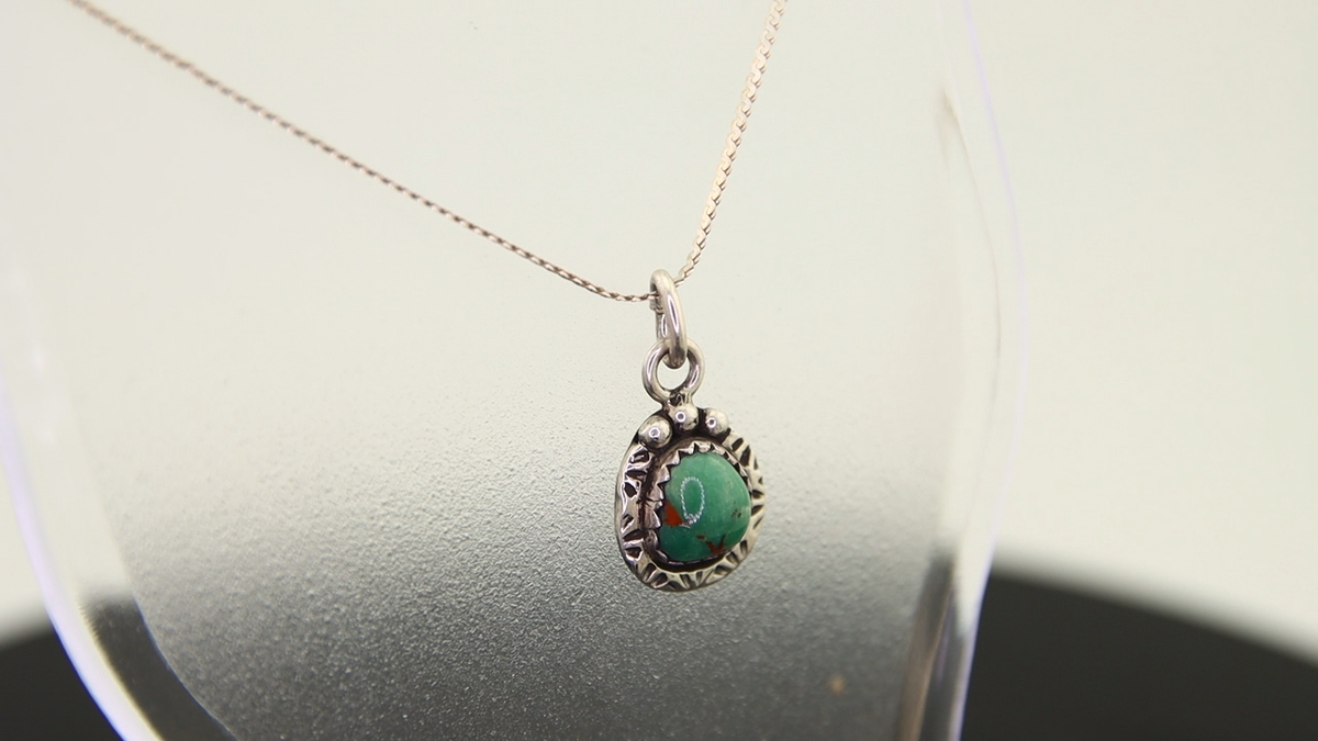 Navajo Necklace 925 Silver Natural Turquoise Artist Signed G
