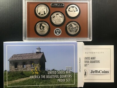 2020 S Proof US Mint Set ATB 5 Clad Quarters in Box + COA Samoa Bat - Tallgrass
