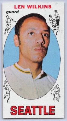 1969-70 LEN WILKINS - Topps ''Tall Boy'' (R) Basketball Card # 44 - SEATTLE SONICS