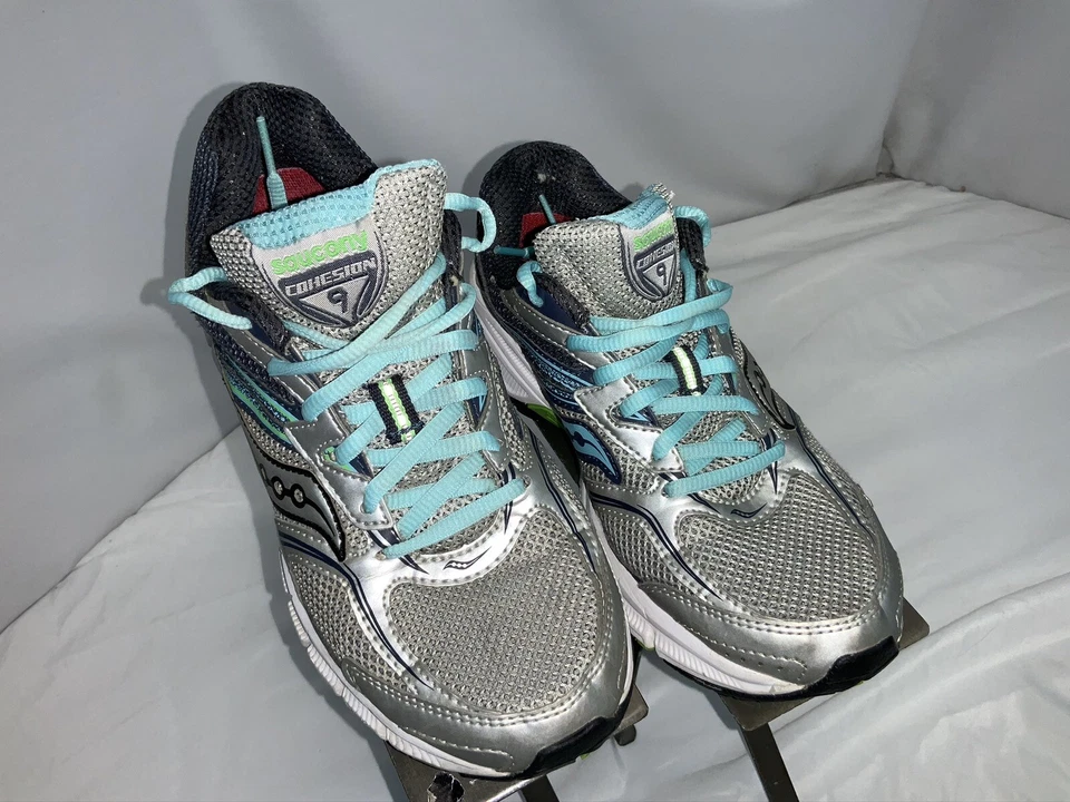 Zapatos para correr Saucony Cohesion 9 talla 7 para mujer azul plateado como nuevos YGI F0S-39 Foto 4 de 4