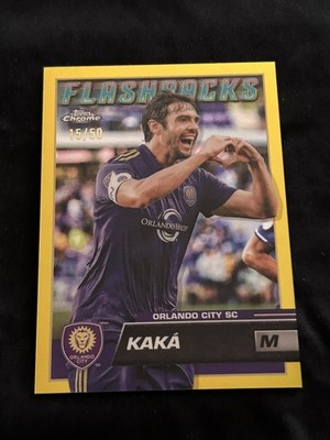 2023 Topps Finest MLS Flashbacks Gold Refractor Kaká Card 15/50 #145 Kaka Brazil