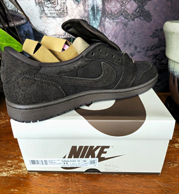 Nike Air Jordan 1 Low Black Low Top Men's Travis Scott Brown