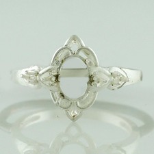 925 Sterling Silver 5x7mm Oval Semi Mount Solitaire Ring For Wedding Ring